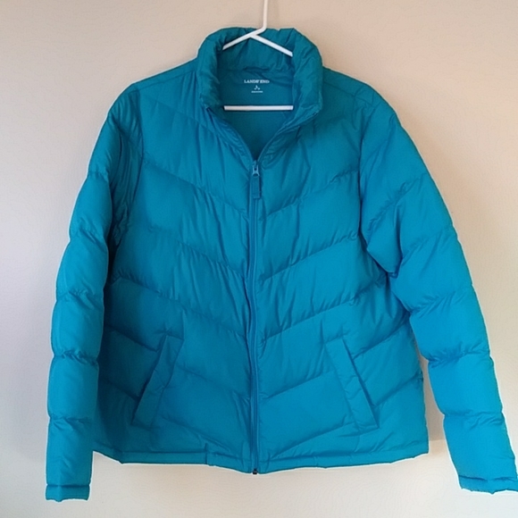Lands' End Jackets & Coats Lands End Puffer Down Feather Jacket L